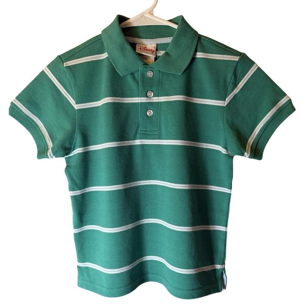 Vintage 2000s Disney Striped Polo Shirt M 7/8